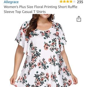 Floral ruffle sleeve shirt